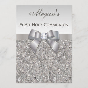 Invitation Bijoux argentés, arc et diamant de première sainte