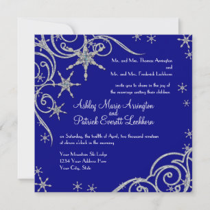 Invitation Bijoux de flocon de neige en Bling Swirl Mariage C