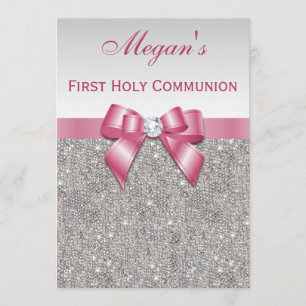 Invitation Bijoux en argent de la Première Communion, Bow & D