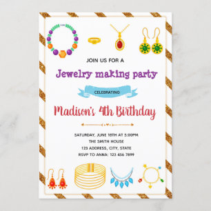 Invitation Bijoux mignons faisant l'invitation de partie