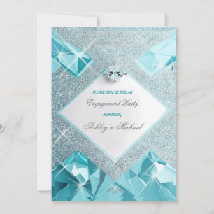 Invitation bijoux tendance turquoise scintille sophistiqué