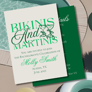 Invitation Bikinis et Martinis - Bachelorette sur mesure