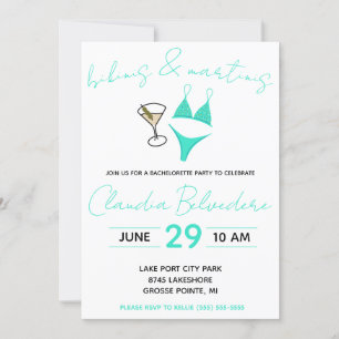 Invitation Bikinis et Martinis Thématique Bachelorette