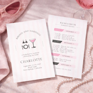 Invitation Bikinis & Martinis Bachelorette Weekend Itinerary