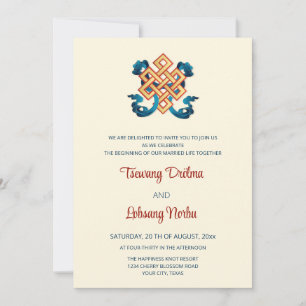 Invitation BILINGUE Type De Bonheur   Mariage tibétain
