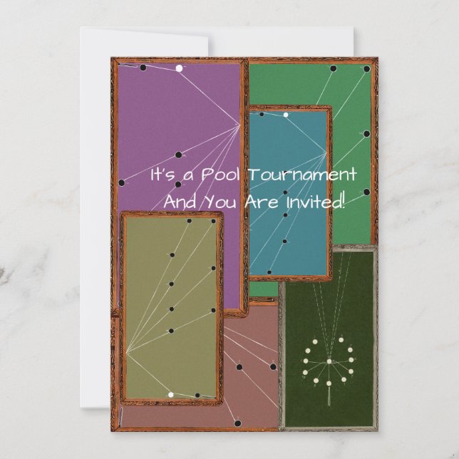 Invitation Billard de tournoi de billard de compétition Table (Devant)