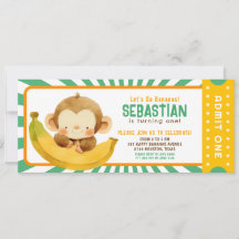 Billet Anniversaire de enfant de singe de la banan