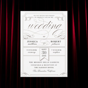 Invitation Billet Antique Mariage Vintage