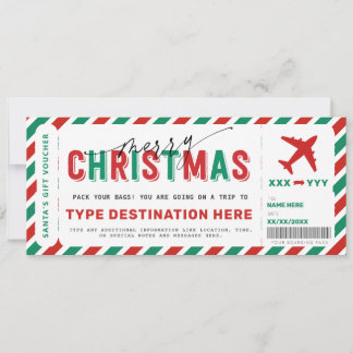 Invitation Billet cadeau de Noël Boarding Pass