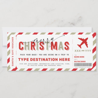 Invitation Billet cadeau de Noël Boarding Pass