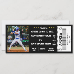 Invitation Billet Cadeau de Stade de Match de Baseball Surpri