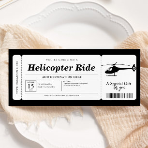 Invitation Billet cadeau surprise à bord d'un hélicoptère