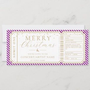 Invitation Billet cadeau violet bande Concert