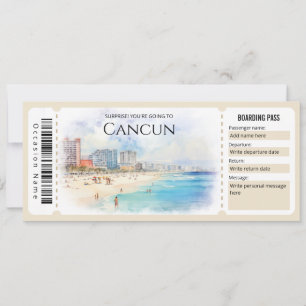 Invitation Billet d'accès à l'avion de Cancun modifiable
