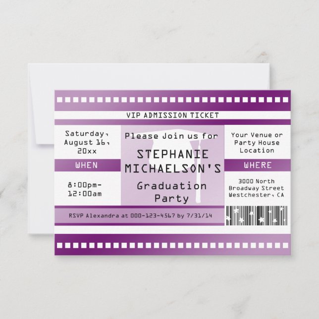 Invitation Billet d'admission à l'obtention d'un diplôme ou d (Devant)