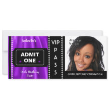 Billet d'admission Fête d'anniversaire Photo Viole