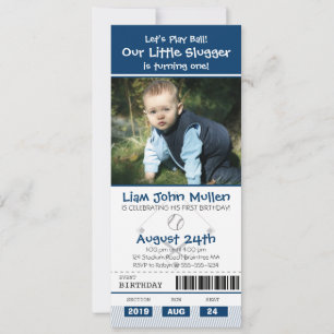 Invitation Billet d'anniversaire de baseball