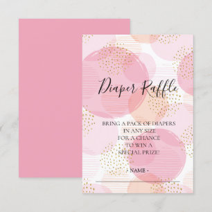 Invitation Billet de Baby shower à rabat à pois rose et or