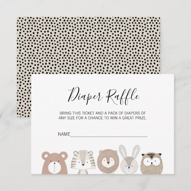 Invitation Billet de Baby shower de calamars pour animaux sau (Devant / Derrière)