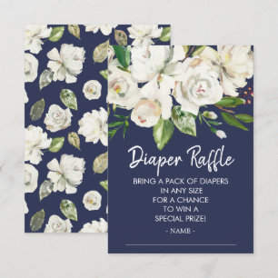 Invitation Billet de Baby shower de la Marine White Roses