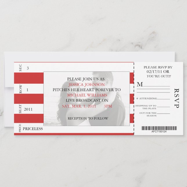 Invitation Billet de base-ball (Devant)