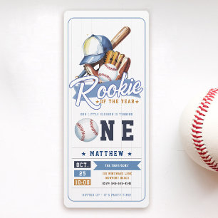 Invitation Billet de baseball Rookie Sports Garçon 1er annive