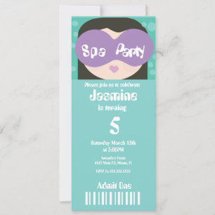 Invitation Billet de beauté de Spa Style d'anniversaire 