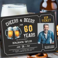 Billet de bière Hommes Noir 60e Anniversaire Photo
