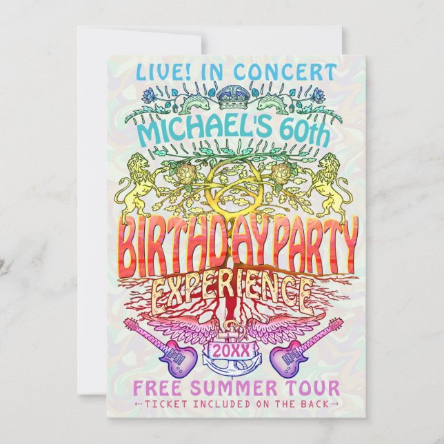 Invitation Billet de concert de la Musique d'Anniversaire Neo (Devant)