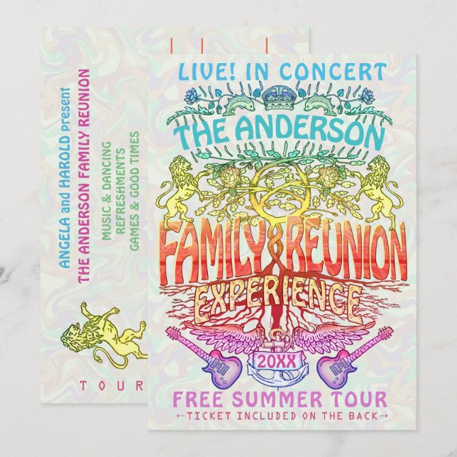 Invitation Billet de concert de la Musique de Réunion familia (Devant / Derrière)