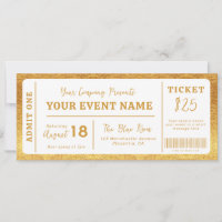 Billet de concert personnalisé Faux billet Blanc O