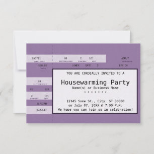 Invitation billet de concert pour le ménage mauve