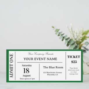 Invitation Billet de événement personnalisé, Billet de concer