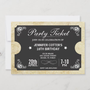 Invitation Billet de fête