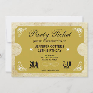 Invitation Billet de fête