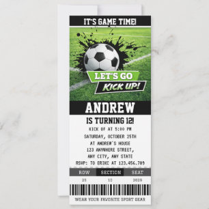 Invitation Billet de fête d'anniversaire de football modifiab