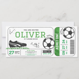 Invitation Billet de fête d'anniversaire de football Sports D
