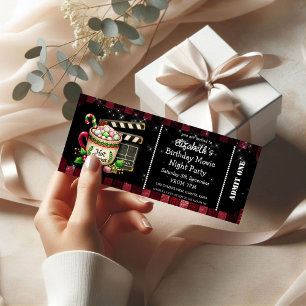 Invitation Billet de fête d'anniversaire pour une soirée ciné