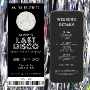 Invitation Billet de fin de semaine Disco Dernier Argent