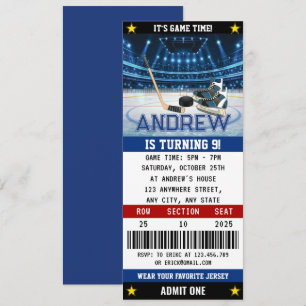 Invitation Billet de hockey personnel Décorations d'anniversa