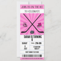 Billet de hockey sur glace Pink Bow Coquette
