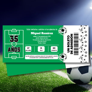 Invitation Billet de jeu de football espagnol pour la fête du