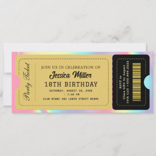 Invitation Billet de la soirée Noir & Or