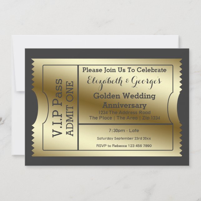 Invitation Billet de passeport VIP pour anniversaire de maria (Devant)