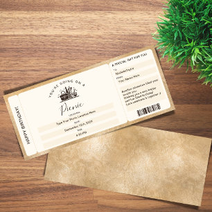 Invitation Billet de planche surprise Picnic Bons d'anniversa