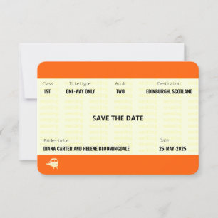 Invitation Billet de train inspiré   LGBTQ+ Enregistrer la da