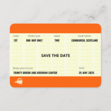 Billet de Train Inspiré | Mariage Économisez la Da
