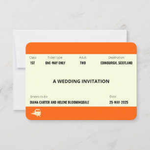 Invitation Billet de train inspiré Mariage LGBTQ+