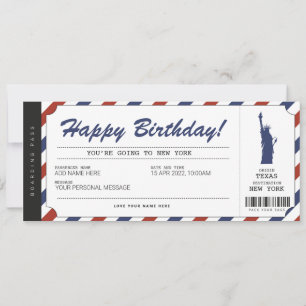 Invitation Billet d'embarquement pour un voyage surprise à Ne