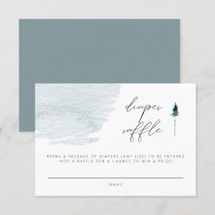 Invitation Billet d'entrée EGRET Slate Blue Watercolor Pine D